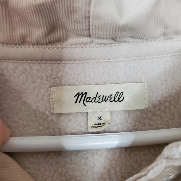 Madewell Re(sourced) Fleece Button Front Hoodie Sweatshirt Size Medium - Picture 8 of 16